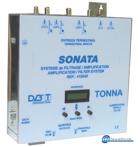 Ενισχυτής 5 εισόδων, BI+FM / BIII / 3xUHF με 10 προγραμματιζόμενα φίλτρα, 45dB / 116dBμV Ενισχυτής 5 εισόδων, BI+FM / BIII / 3xUHF με 10 προγραμματιζόμενα φίλτρα, 45dB / 116dBμV - Image 1
