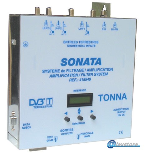Ενισχυτής 6 εισόδων, BI+FM / BIII / AUX / 3xUHF με 10 προγραμματιζόμενα φίλτρα, 55dB / 123dBμV Ενισχυτής 6 εισόδων, BI+FM / BIII / AUX / 3xUHF με 10 προγραμματιζόμενα φίλτρα, 55dB / 123dBμV - Image 1