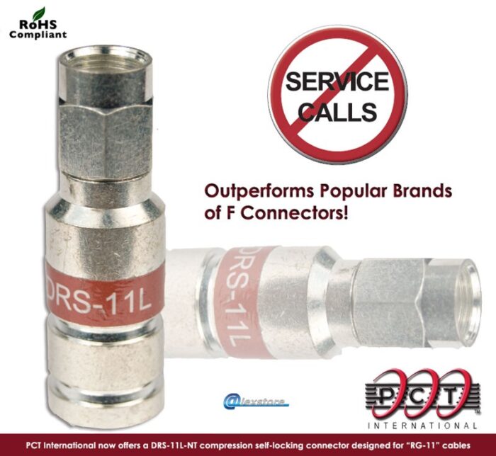 Συνδετήρας F Compression Self-Locking 50 τεμάχια, κατάλληλος για ομοαξονικά καλώδια RG-11 - Image 1