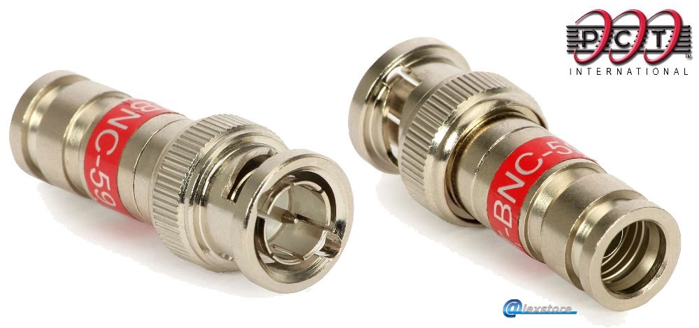 Συνδετήρας BNC Compression 50 τεμάχια, κατάλληλος για χρήση με ομοαξονικά καλώδια RG-59 (δίκτυα CCTV) Συνδετήρας BNC Compression 50 τεμάχια, κατάλληλος για χρήση με ομοαξονικά καλώδια RG-59 (δίκτυα CCTV) - Image 1