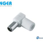 Γωνιακός συνδετήρας IEC-Male, κατάλληλος για ομοαξονικά καλώδια TV 10 τεμάχια