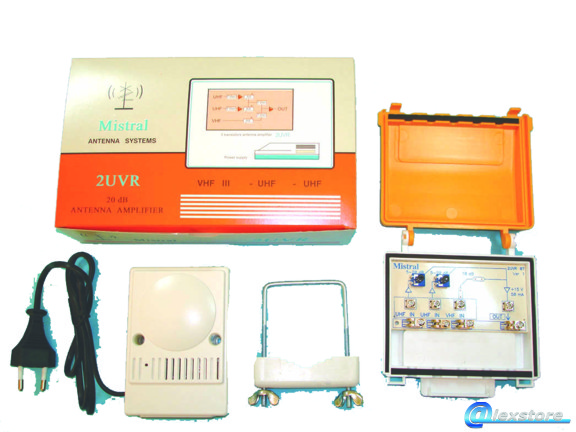 Ενισχυτής ιστού 3 εισόδων 2UV/R VHF - UHF 107 dB/μV Ενισχυτής ιστού 3 εισόδων 2UV/R VHF - UHF 107 dB/μV - Image 1