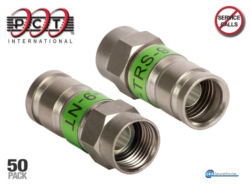 Συνδετήρας F Compression Self-Locking 50 τεμάχια, κατάλληλος για ομοαξονικά καλώδια RG-6 / Coax 9 Συνδετήρας F Compression Self-Locking 50 τεμάχια, κατάλληλος για ομοαξονικά καλώδια RG-6 / Coax 9 - Image 1