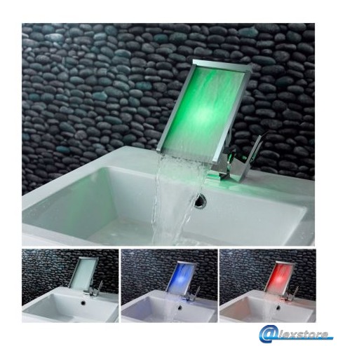Μπαταρία νιπτήρα με ενσωματωμένο RGB LED φωτισμό. 10A ( Τύπου καταρράκτη ) Μπαταρία νιπτήρα με ενσωματωμένο RGB LED φωτισμό. 10A ( Τύπου καταρράκτη ) - Image 1