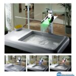 Μπαταρία νιπτήρα με ενσωματωμένο RGB LED φωτισμό. 02C( Τύπου καταρράκτη )