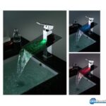 Μπαταρία νιπτήρα με ενσωματωμένο RGB LED φωτισμό. 01B ( Τύπου καταρράκτη )