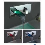 Μπαταρία νιπτήρα με ενσωματωμένο RGB LED φωτισμό. W01 ( Τύπου καταρράκτη )