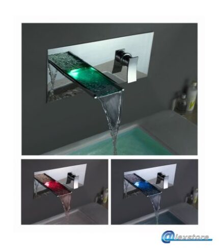 Μπαταρία νιπτήρα με ενσωματωμένο RGB LED φωτισμό. W01 ( Τύπου καταρράκτη )