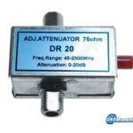 Ρυθμιζόμενος εξασθενητής 0~20 dB με συνδετήρες F-Female/F-Female και διέλευση συχνοτήτων 45-2300 MHz