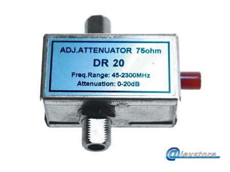 Ρυθμιζόμενος εξασθενητής 0~20 dB με συνδετήρες F-Female/F-Female και διέλευση συχνοτήτων 45-2300 MHz Ρυθμιζόμενος εξασθενητής 0~20 dB με συνδετήρες F-Female/F-Female και διέλευση συχνοτήτων 45-2300 MHz - Image 1