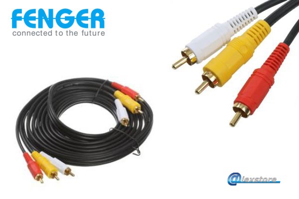 Fenger C6/20 RCA to RCA Cable Καλώδιο AV 3x RCA σε 3x RCA, μήκος 2.0m Fenger C6/20 RCA to RCA Cable Καλώδιο AV 3x RCA σε 3x RCA, μήκος 2.0m - Image 1