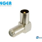 Fenger FI-03W Angle Adaptor 10 τεμάχια,Ομοαξονικός προσαρμογέας γωνιακός 90º F-θηλυκό σε IEC-αρσενικό, εύρος συχνοτήτων DC έως 2.4 GHz
