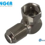 Fenger F-04 Angle Coaxial Adaptor 3 GHz Ομοαξονικός προσαρμογέας γωνιακός 90º F-θηλυκό σε F-αρσενικό, DC έως 3 GHz 10 τεμάχια