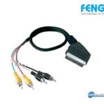 Fenger VK4/20 Scart Cable Καλώδιο Ø10mm Scart σε 4 RCA, μήκος 2.0m