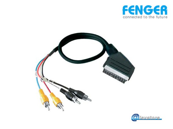 Fenger VK4/20 Scart Cable Καλώδιο Ø10mm Scart σε 4 RCA, μήκος 2.0m Fenger VK4/20 Scart Cable Καλώδιο Ø10mm Scart σε 4 RCA, μήκος 2.0m - Image 1
