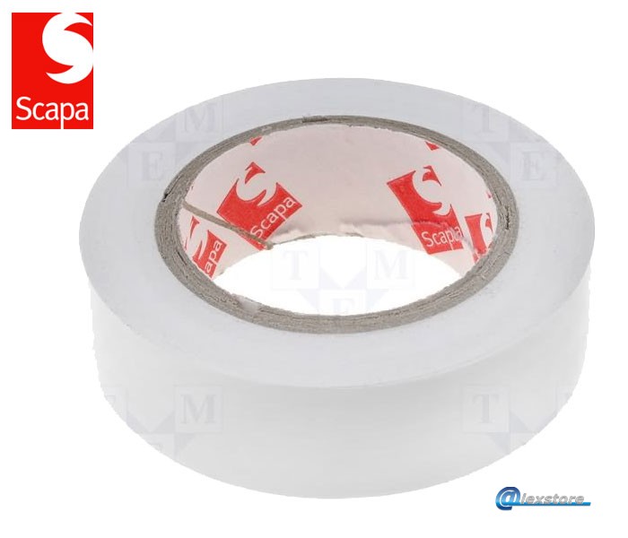 Λευκή PVC πλαστικοποιημένη ταινία μόνωσης, 10m Λευκή PVC πλαστικοποιημένη ταινία μόνωσης, 10m - Image 1
