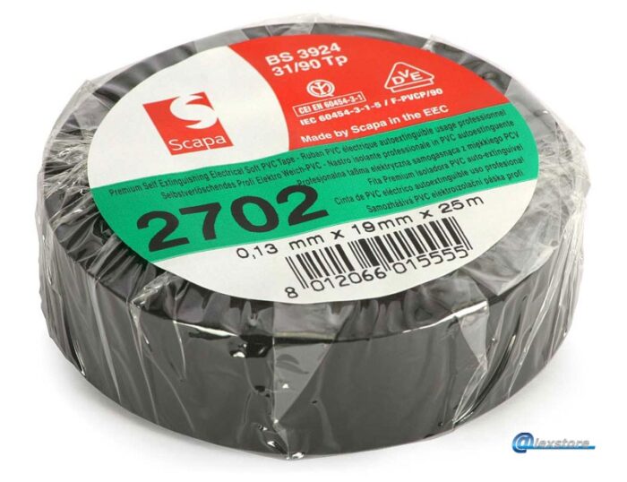 Μαύρη PVC πλαστικοποιημένη ταινία μόνωσης, 25m - Image 1