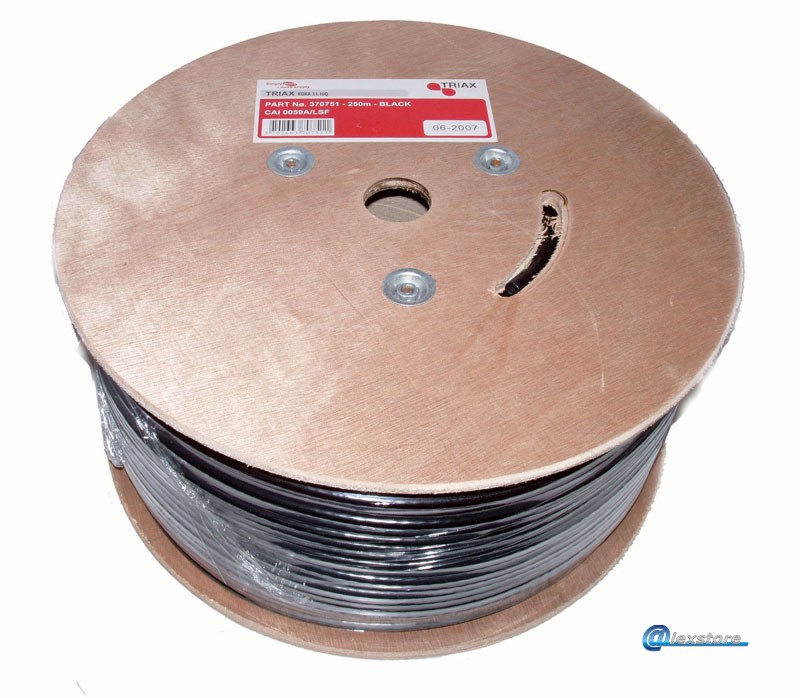 TRIAX KOKA-11, SMATV / CATV, 1.7mm Cu/Cu-Sn, μαύρο PE 10.2mm, 250m TRIAX KOKA-11, SMATV / CATV, 1.7mm Cu/Cu-Sn, μαύρο PE 10.2mm, 250m - Image 1