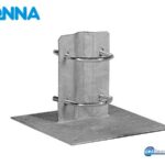 Tonna Ø50/200 Foot Mounting Bracket,  Βάση δαπέδου με πλάκα 200x200mm και 2 σφιγκτήρες - Ιστός Ø 50mm