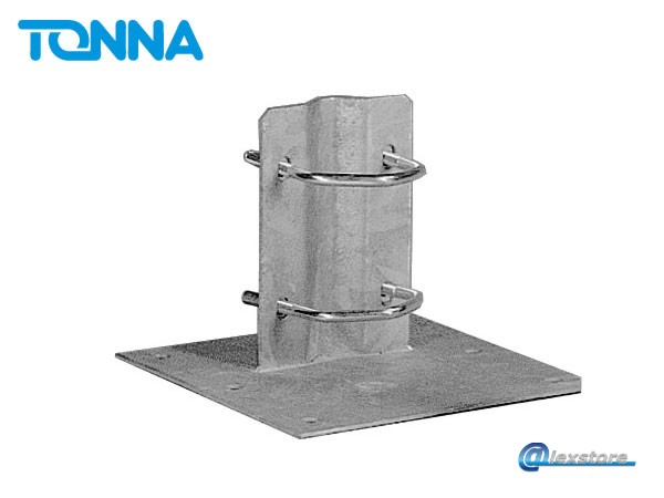 Tonna Ø50/200 Foot Mounting Bracket,  Βάση δαπέδου με πλάκα 200x200mm και 2 σφιγκτήρες - Ιστός Ø 50mm Tonna Ø50/200 Foot Mounting Bracket,  Βάση δαπέδου με πλάκα 200x200mm και 2 σφιγκτήρες - Ιστός Ø 50mm - Image 1