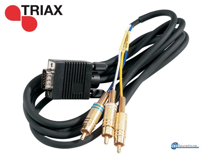 Triax Sub-D to RCA Decoder Cable 150cm Καλώδιο Sub-D σε 3x RCA, μήκος 150cm Triax Sub-D to RCA Decoder Cable 150cm Καλώδιο Sub-D σε 3x RCA, μήκος 150cm - Image 1